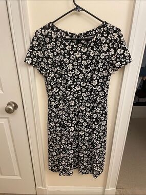 Karl Lagerfeld Black and White Floral Midi Dress